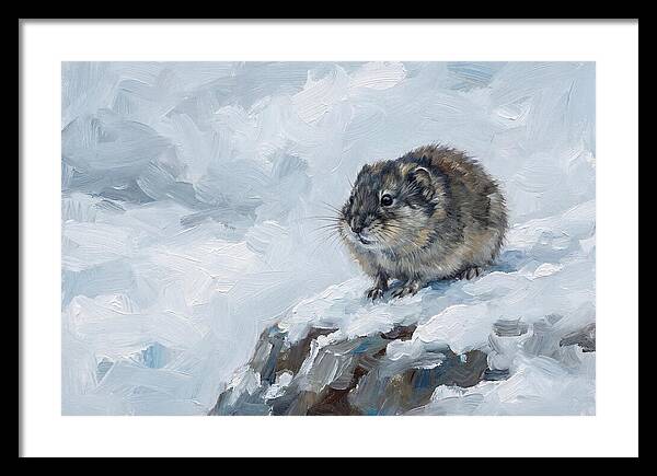 Lemming On A Snowy Rock