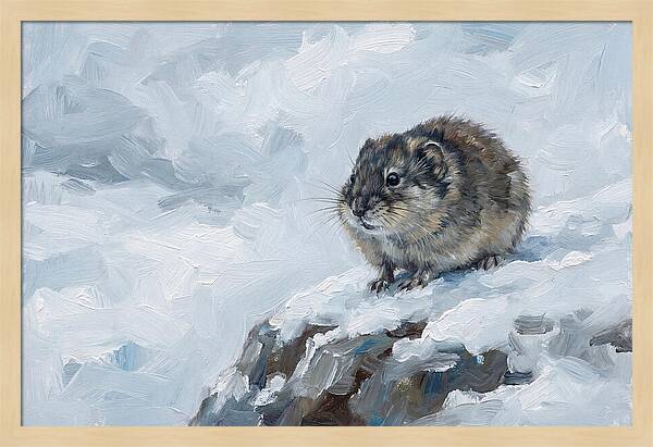 Lemming On A Snowy Rock