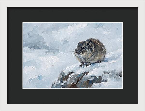 Lemming On A Snowy Rock