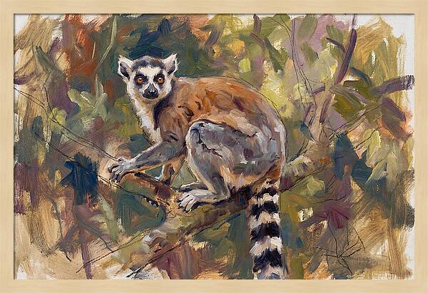 Lemur Among The Leaves