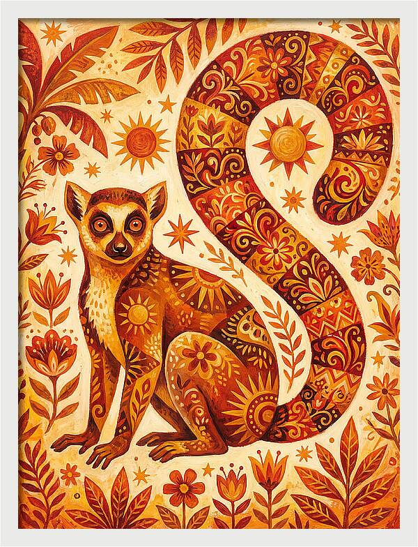 Lemur Folk Art