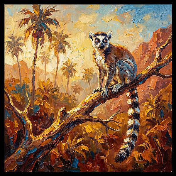 Lemur In A Tropical Paradise