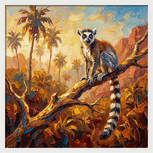 Lemur In A Tropical Paradise