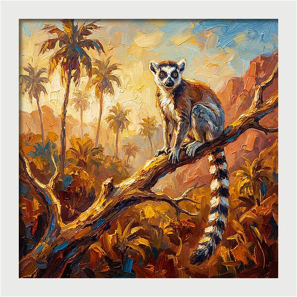 Lemur In A Tropical Paradise