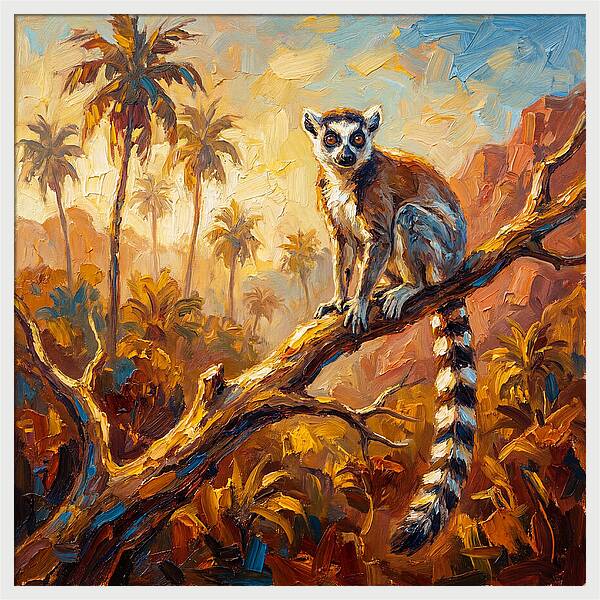 Lemur In A Tropical Paradise