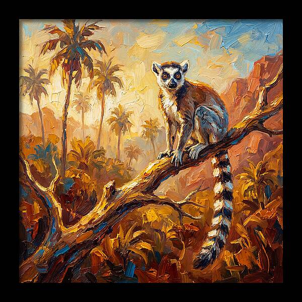 Lemur In A Tropical Paradise