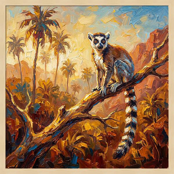 Lemur In A Tropical Paradise