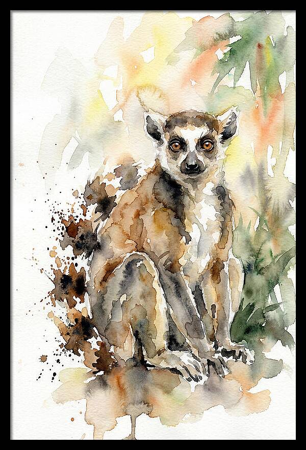 Lemur In Watercolor Splendor