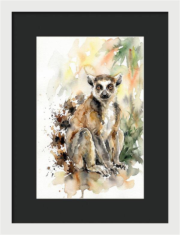 Lemur In Watercolor Splendor