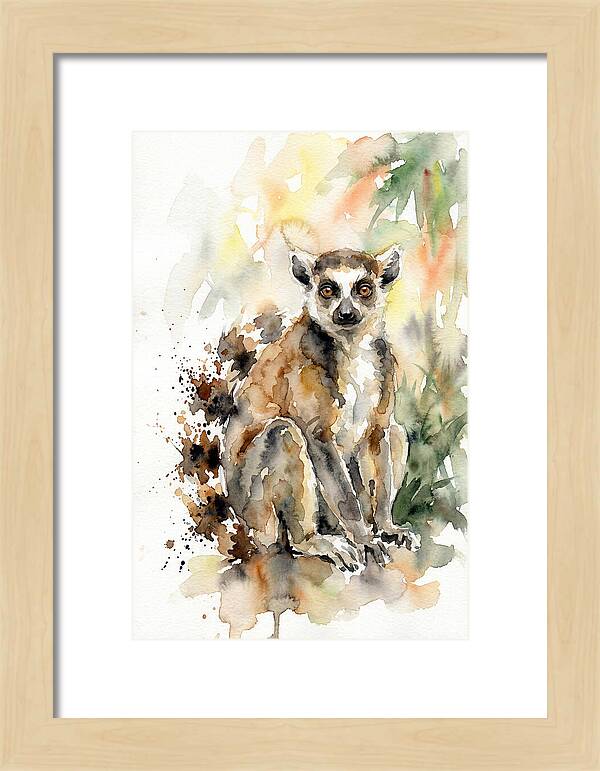 Lemur In Watercolor Splendor