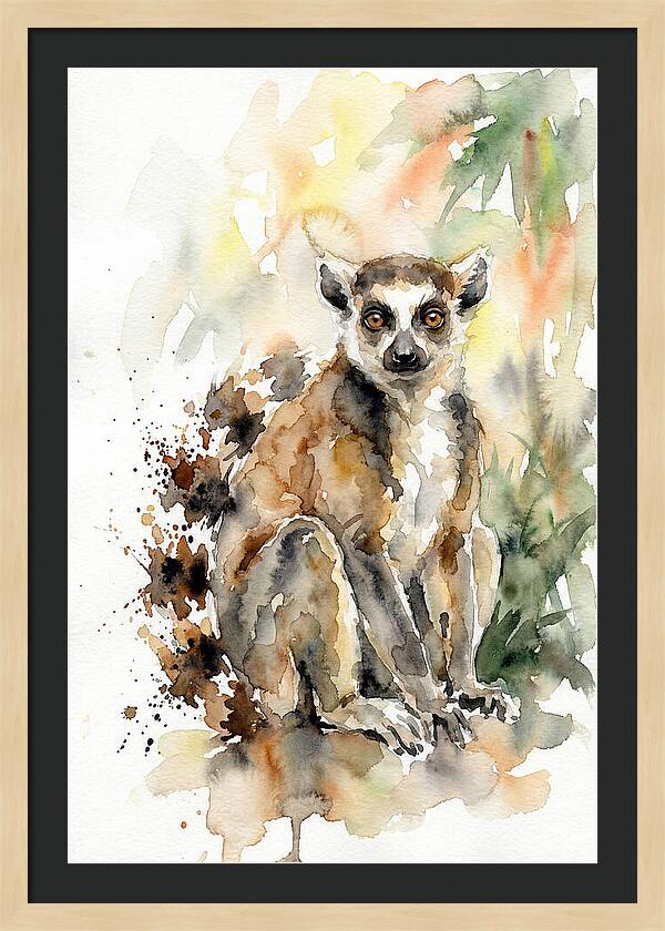 Lemur In Watercolor Splendor