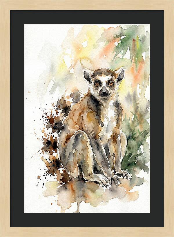Lemur In Watercolor Splendor