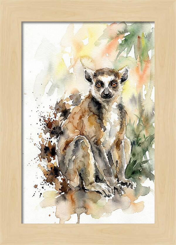 Lemur In Watercolor Splendor