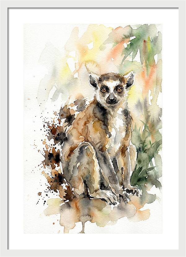 Lemur In Watercolor Splendor