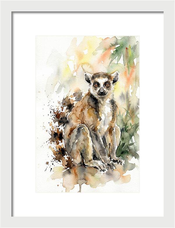 Lemur In Watercolor Splendor
