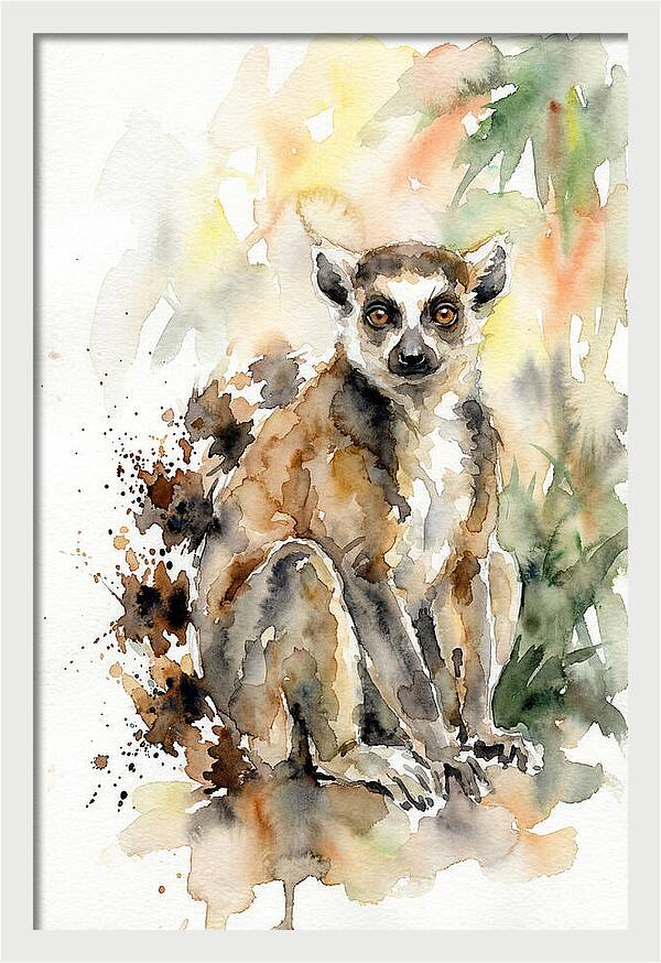 Lemur In Watercolor Splendor