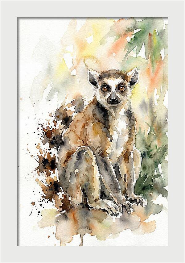 Lemur In Watercolor Splendor