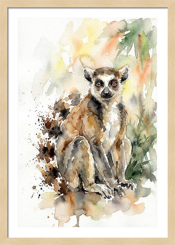 Lemur In Watercolor Splendor