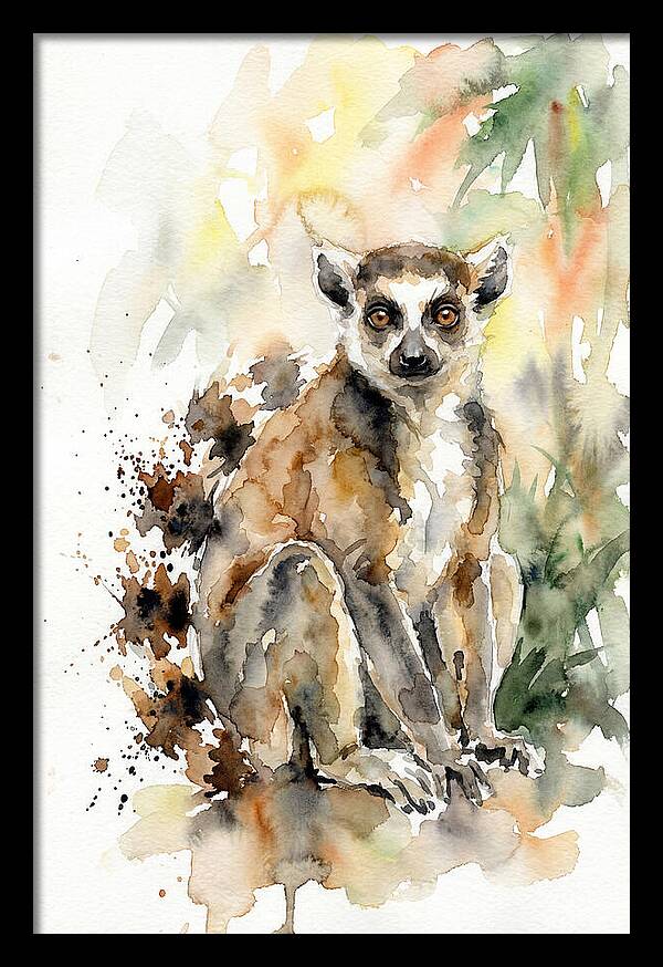 Lemur In Watercolor Splendor