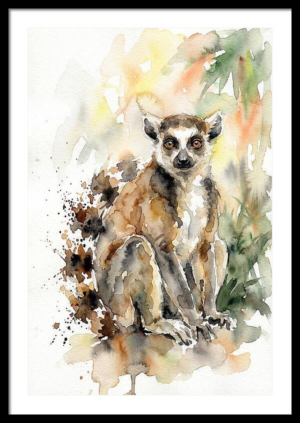Lemur In Watercolor Splendor