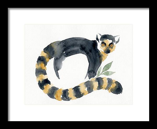 Lemur In Watercolor Style