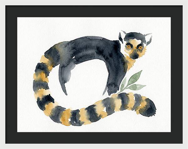 Lemur In Watercolor Style