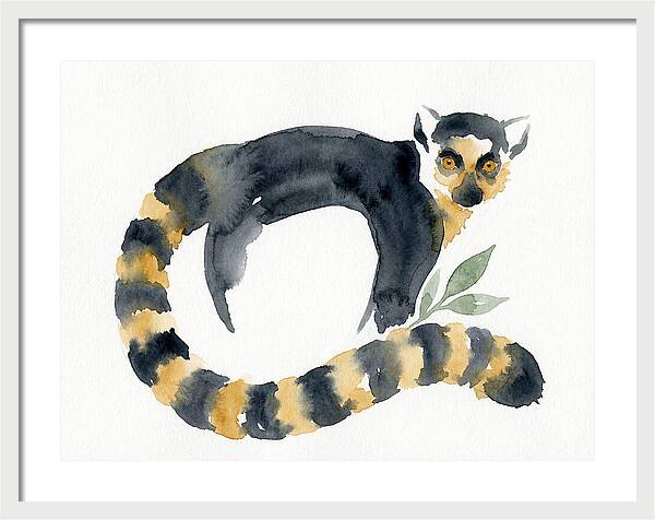 Lemur In Watercolor Style