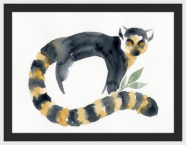 Lemur In Watercolor Style