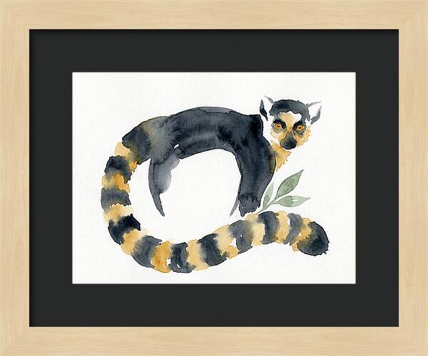 Lemur In Watercolor Style