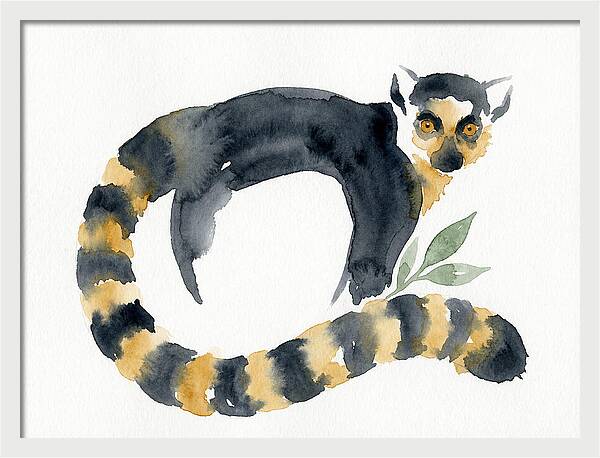 Lemur In Watercolor Style