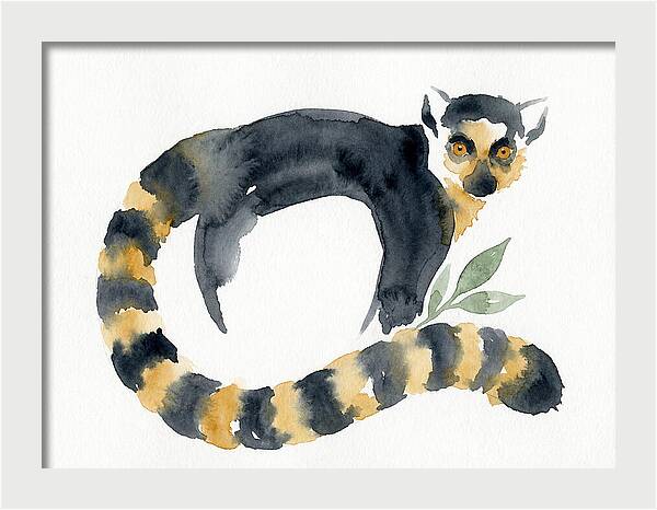 Lemur In Watercolor Style