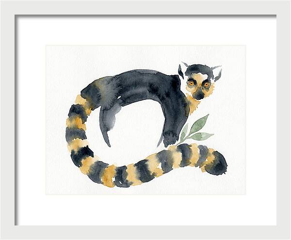 Lemur In Watercolor Style