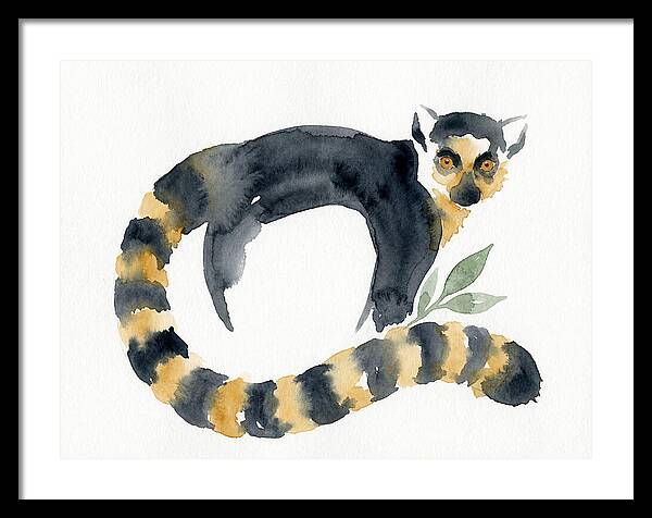 Lemur In Watercolor Style