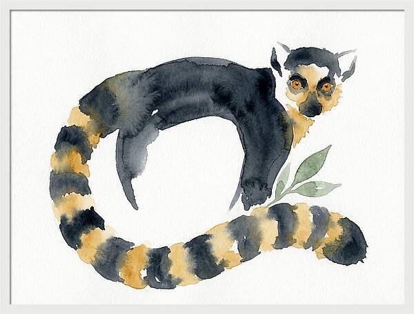 Lemur In Watercolor Style