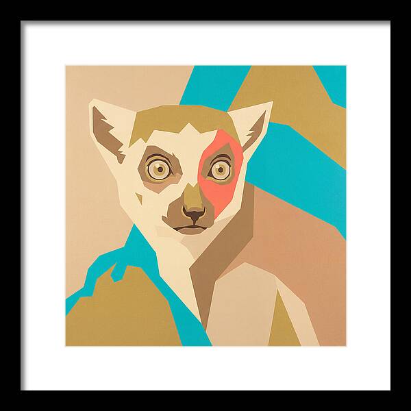 Lemur Portrait In Pop Art Style