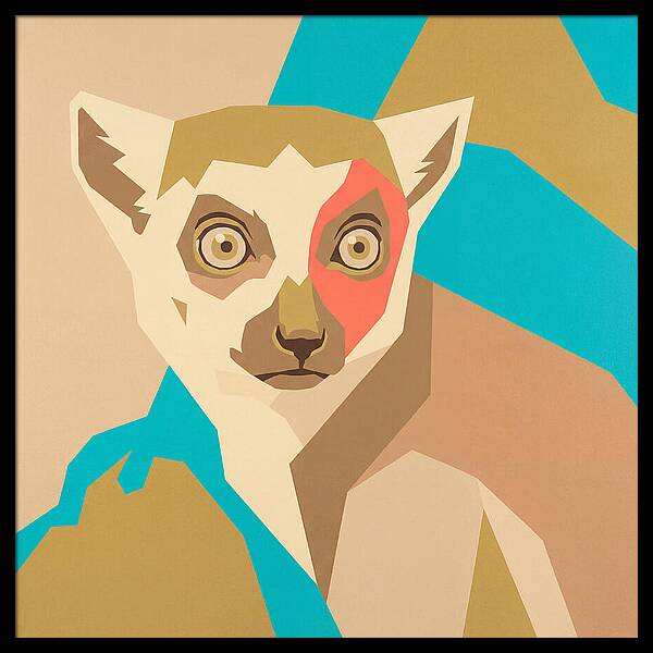 Lemur Portrait In Pop Art Style