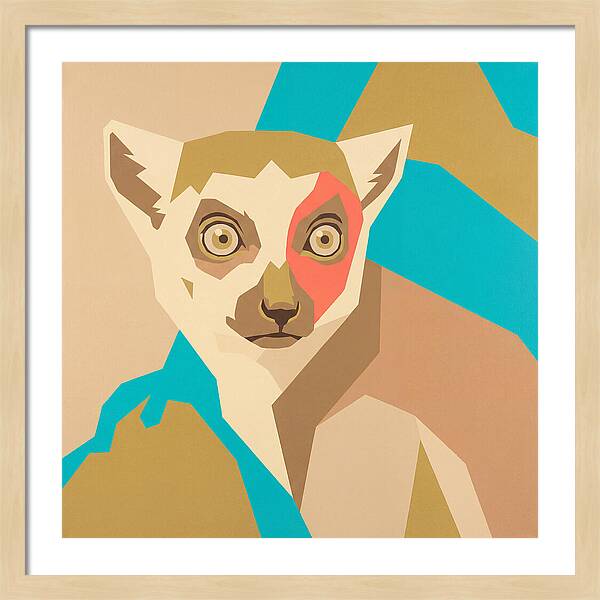 Lemur Portrait In Pop Art Style