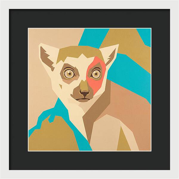 Lemur Portrait In Pop Art Style