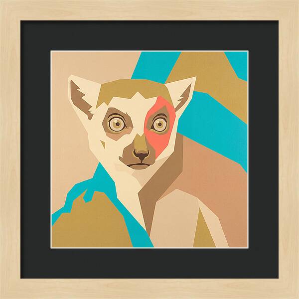 Lemur Portrait In Pop Art Style