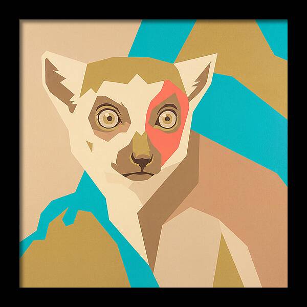 Lemur Portrait In Pop Art Style