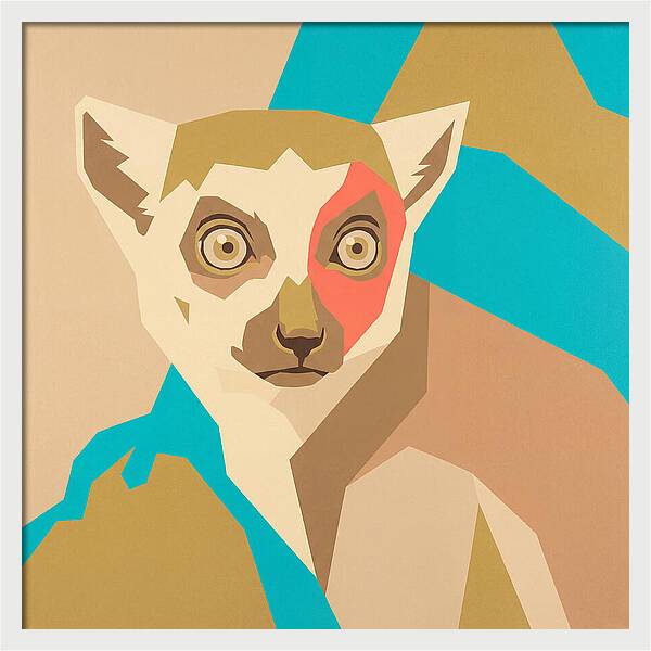 Lemur Portrait In Pop Art Style