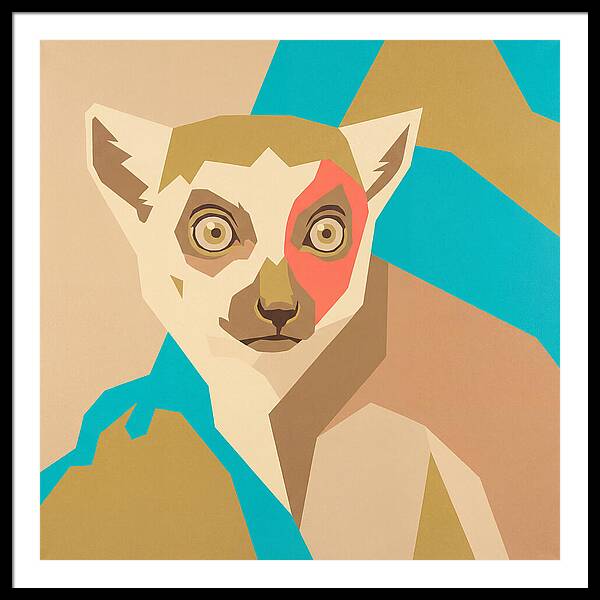 Lemur Portrait In Pop Art Style