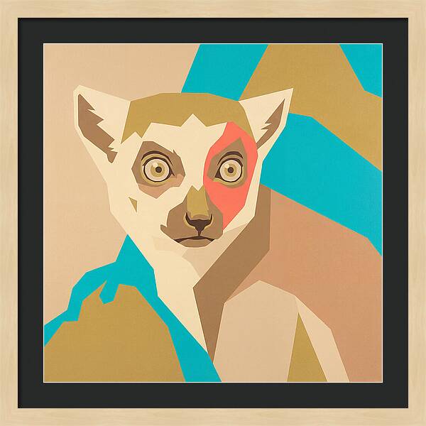 Lemur Portrait In Pop Art Style