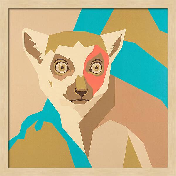 Lemur Portrait In Pop Art Style