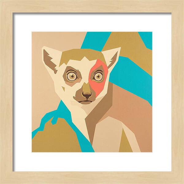 Lemur Portrait In Pop Art Style
