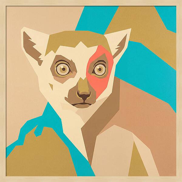 Lemur Portrait In Pop Art Style