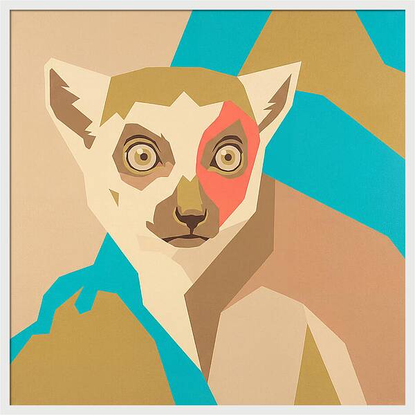 Lemur Portrait In Pop Art Style