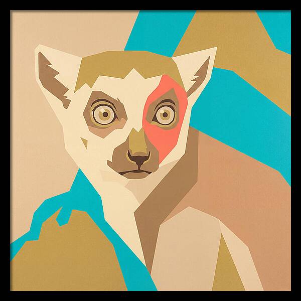 Lemur Portrait In Pop Art Style