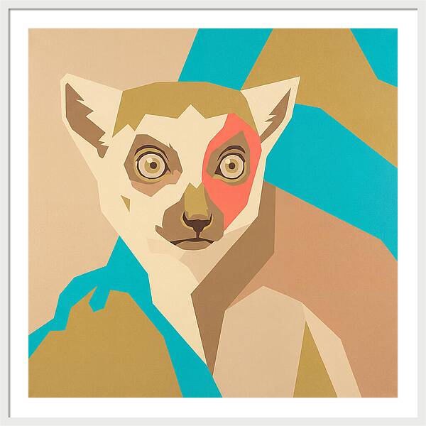 Lemur Portrait In Pop Art Style