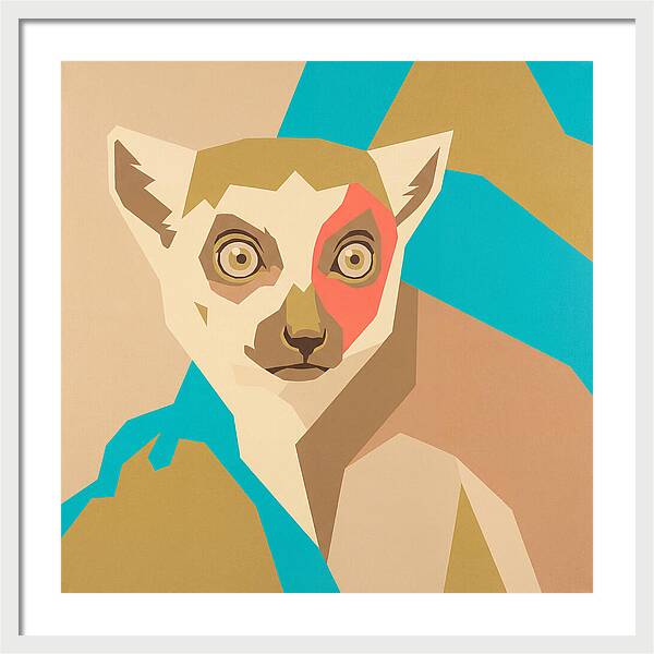Lemur Portrait In Pop Art Style